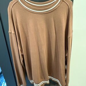 Goodfellow & Co Tan Crewneck Sweater with White Trim